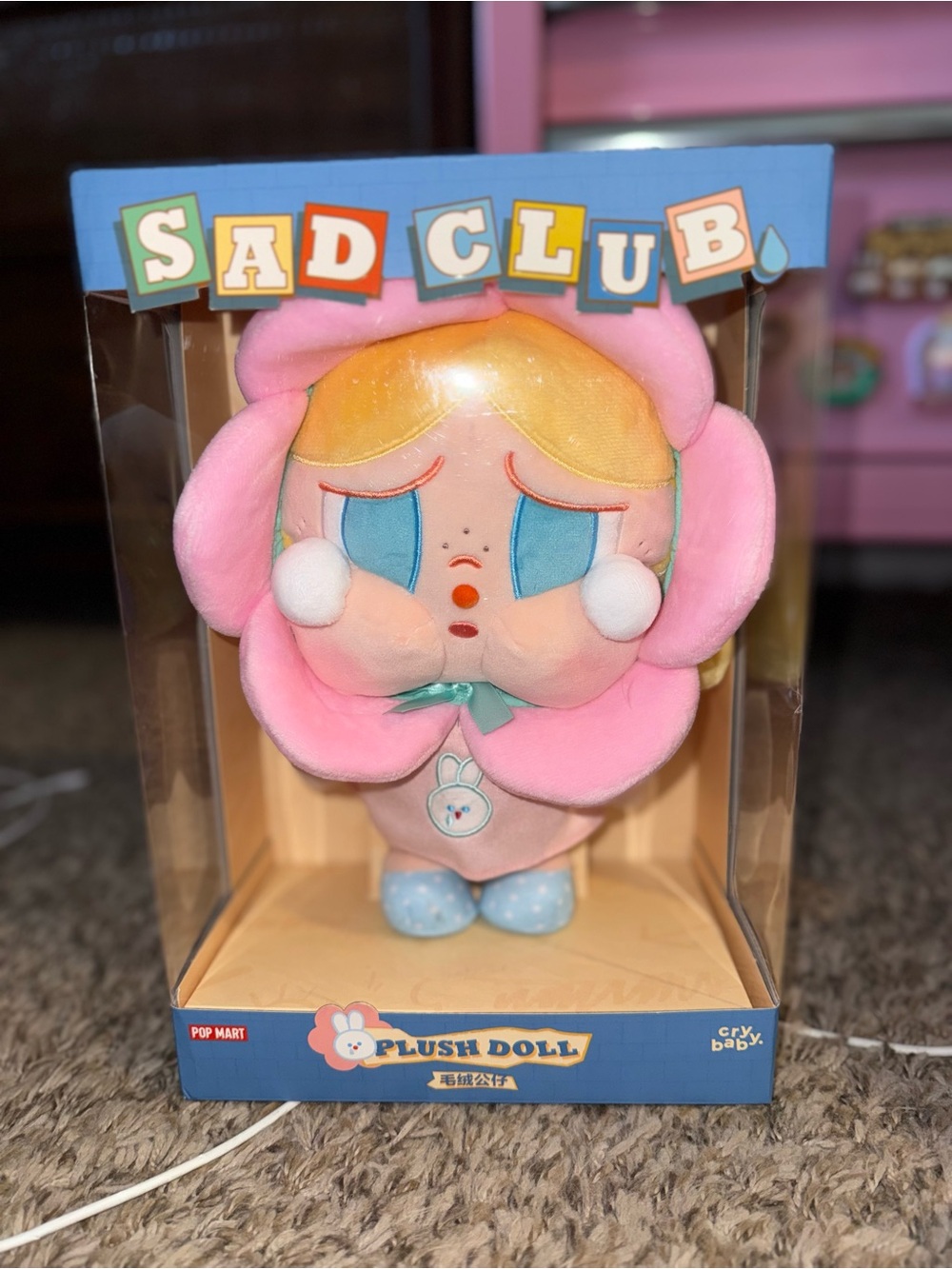 Sad Club Pink Flower Plush Doll - Pop Mart